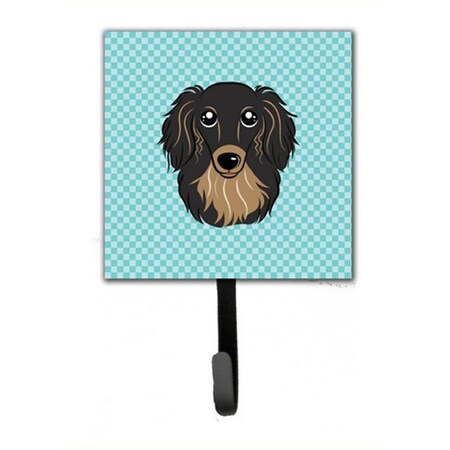 Jensendistributionservices Checkerboard Blue Longhair Black And Tan Dachshund Leash & Key Holder MI1720988